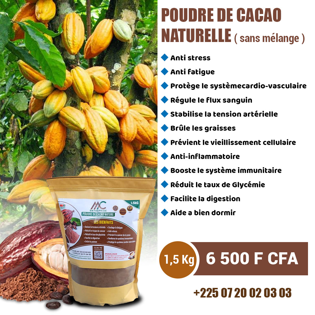 POUDRE DE CACAO NATUREL 1,5 KG