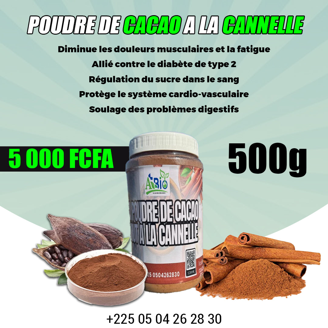 POUDRE DE CACAO A LA CANNELLE 500g