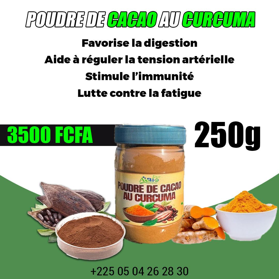 POUDRE DE CACAO AU CURCUMA 250g