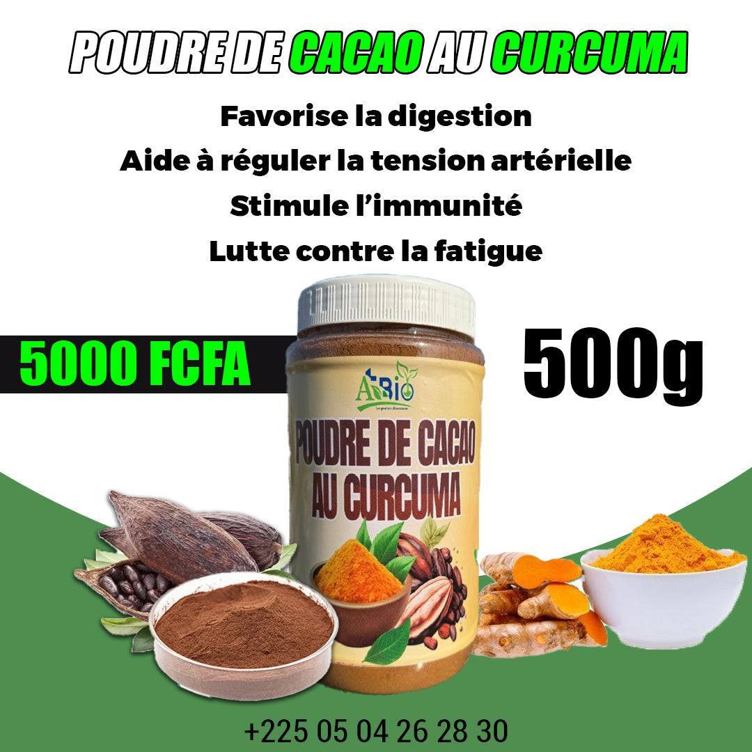 POUDRE DE CACAO AU CURCUMA 500g