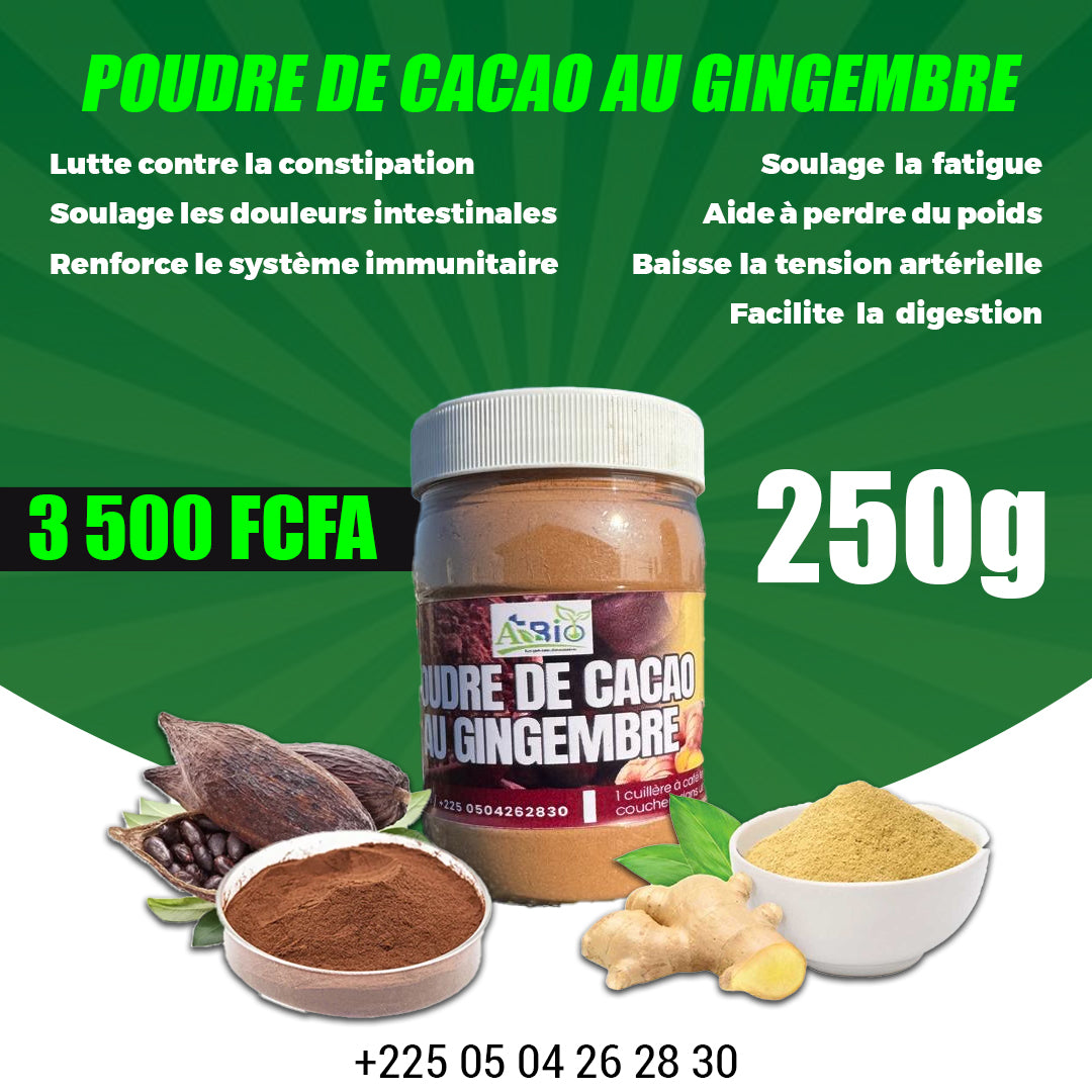 POUDRE DE CACAO AU GINGEMBRE 250g